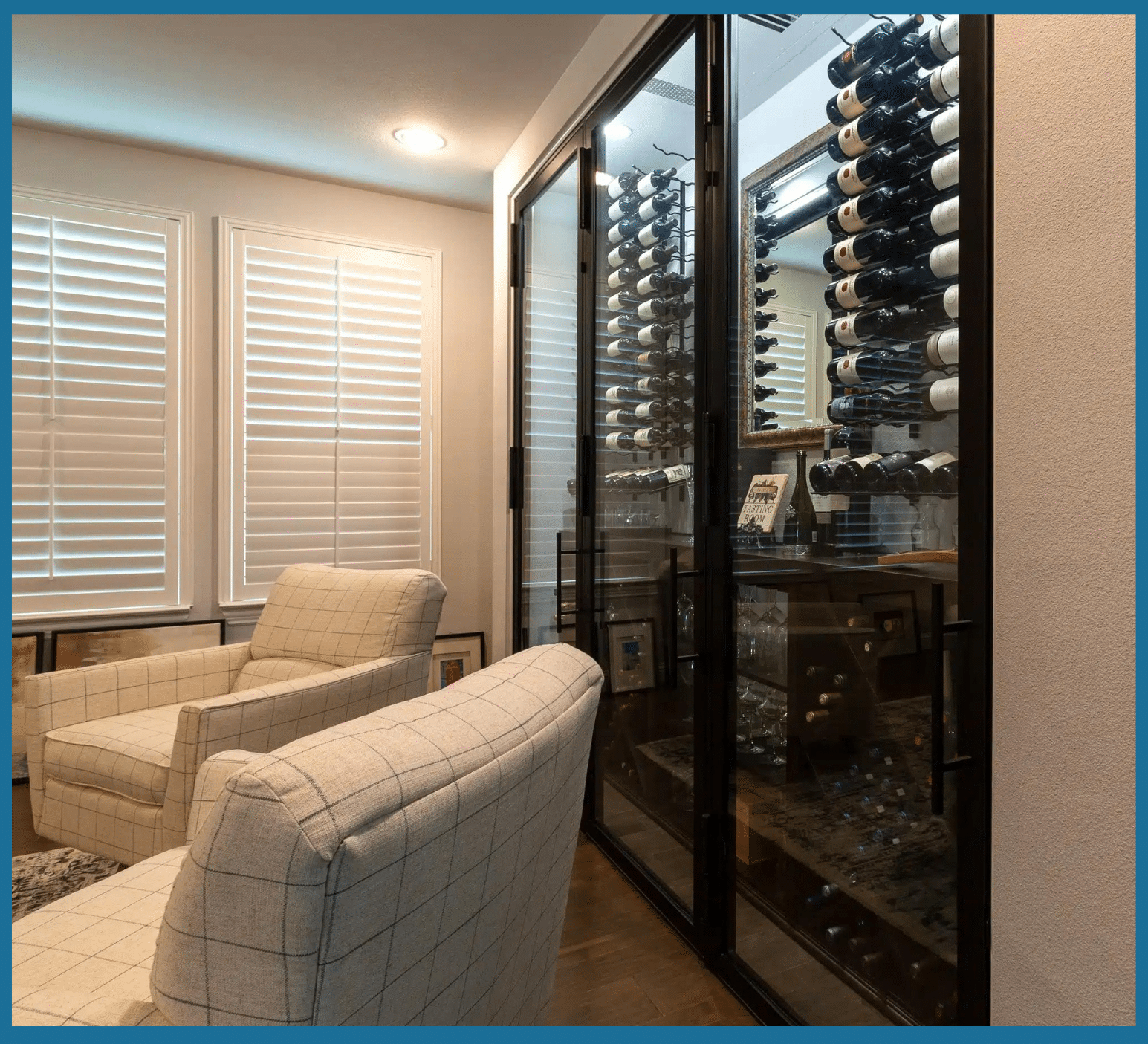 modern wine displays installed in a San Diego residence