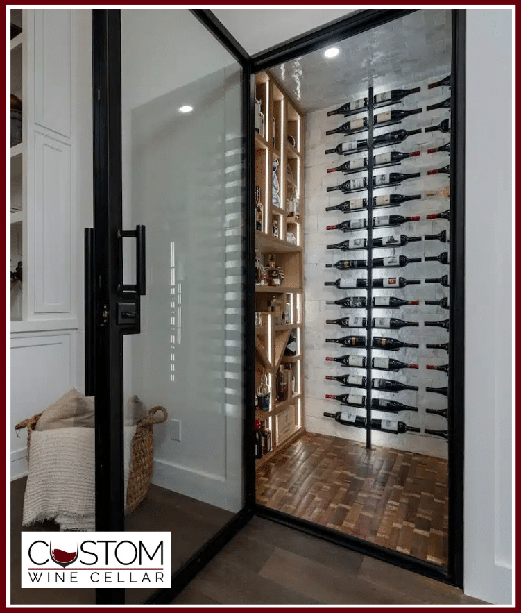 contemporary wine cellar glass door